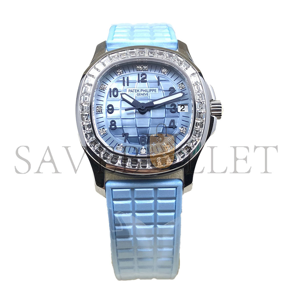 P**ek Ph**ppe aquanaut 18ct white gold blue mop watch 5072g-001